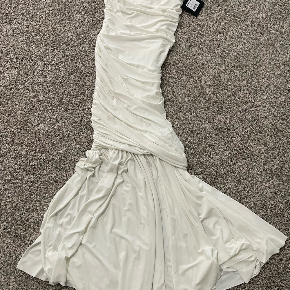 Norma Kamali Strapless White Dress